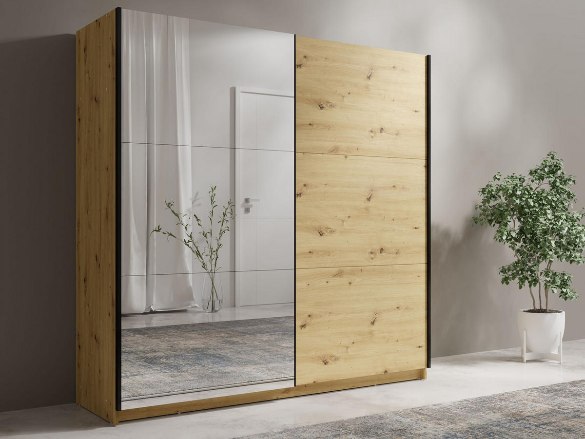 KLEIDERSCHRANK Eiche Artisan 151/207/55 - Eiche Artisan, Holzwerkstoff (151/207/55cm) - RAUMHIRSCH FURNITURE
