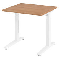 SCHREIBTISCH Serie-XB 80/80/74 cm in Nussbaumfarben/Weiß - Nussbaumfarben/Weiß, Holzwerkstoff (80/80/74cm) - bümö