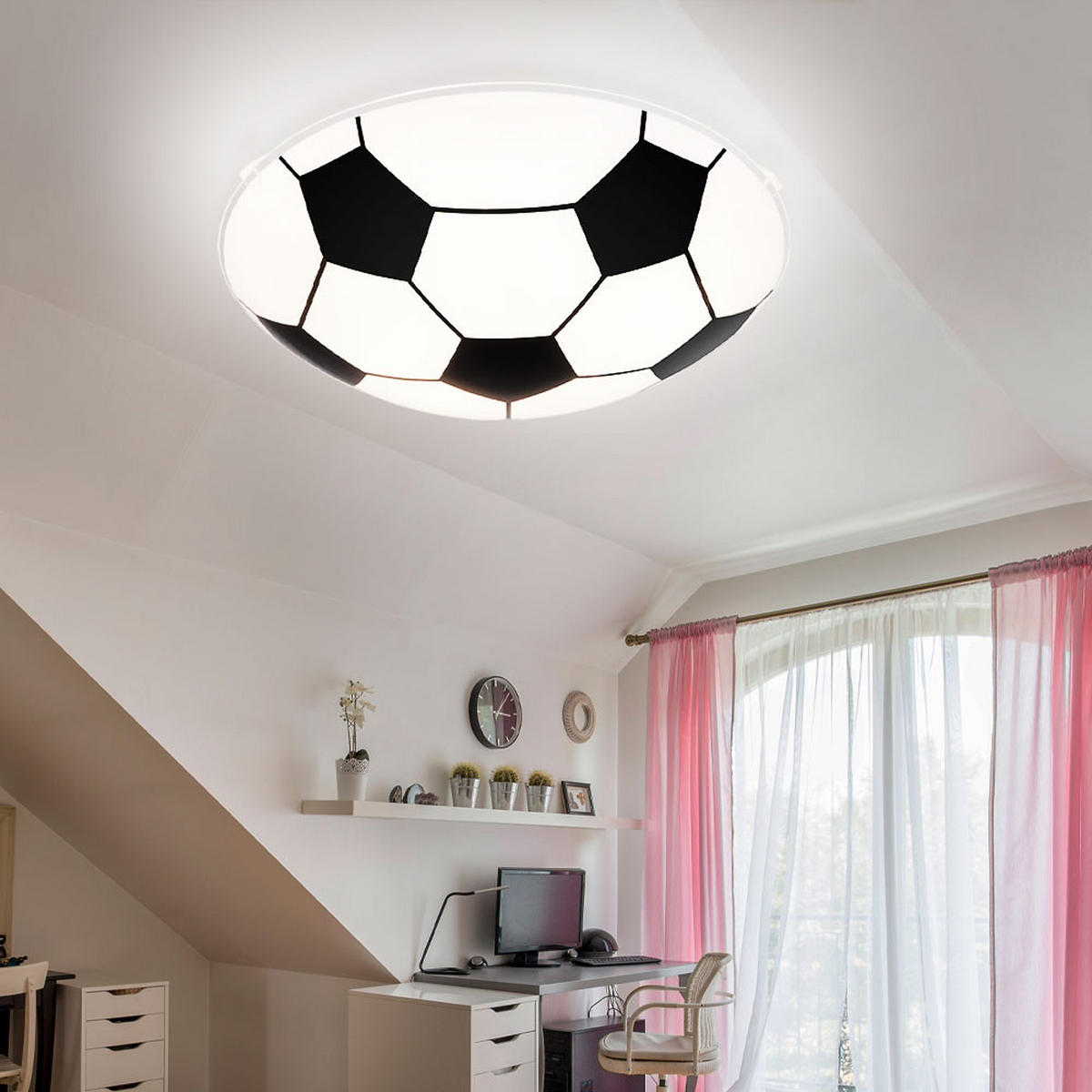 RGB LED KINDERDECKENLEUCHTE Metall Schwarz - Schwarz, Glas (30/30/8cm) - Globo Lighting