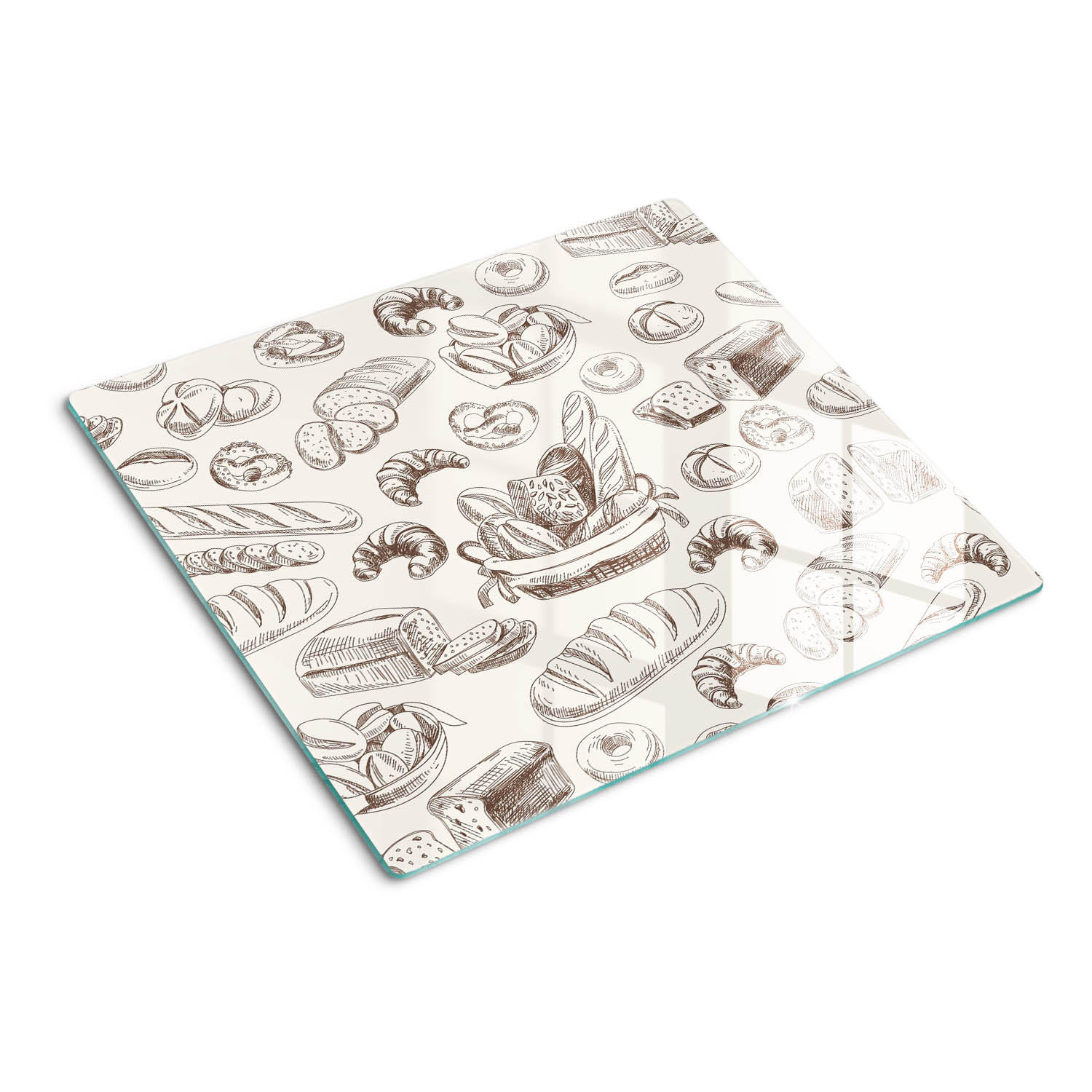 Tulup Glasplatte Beige 60x0.4x52 cm