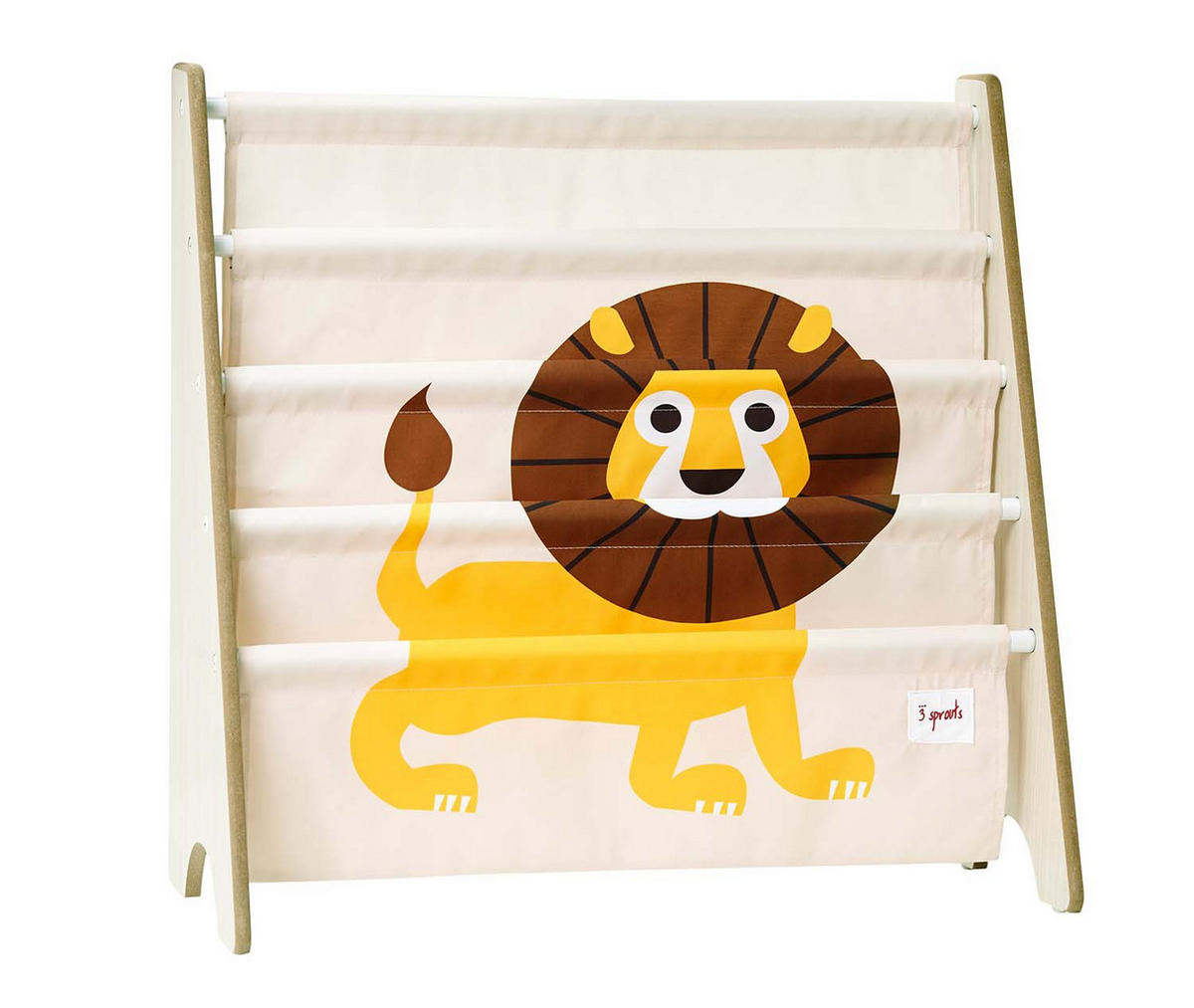 BÜCHERREGAL Motiv: Löwe - Gelb, Textil (63/60/26cm) - 3Sprouts