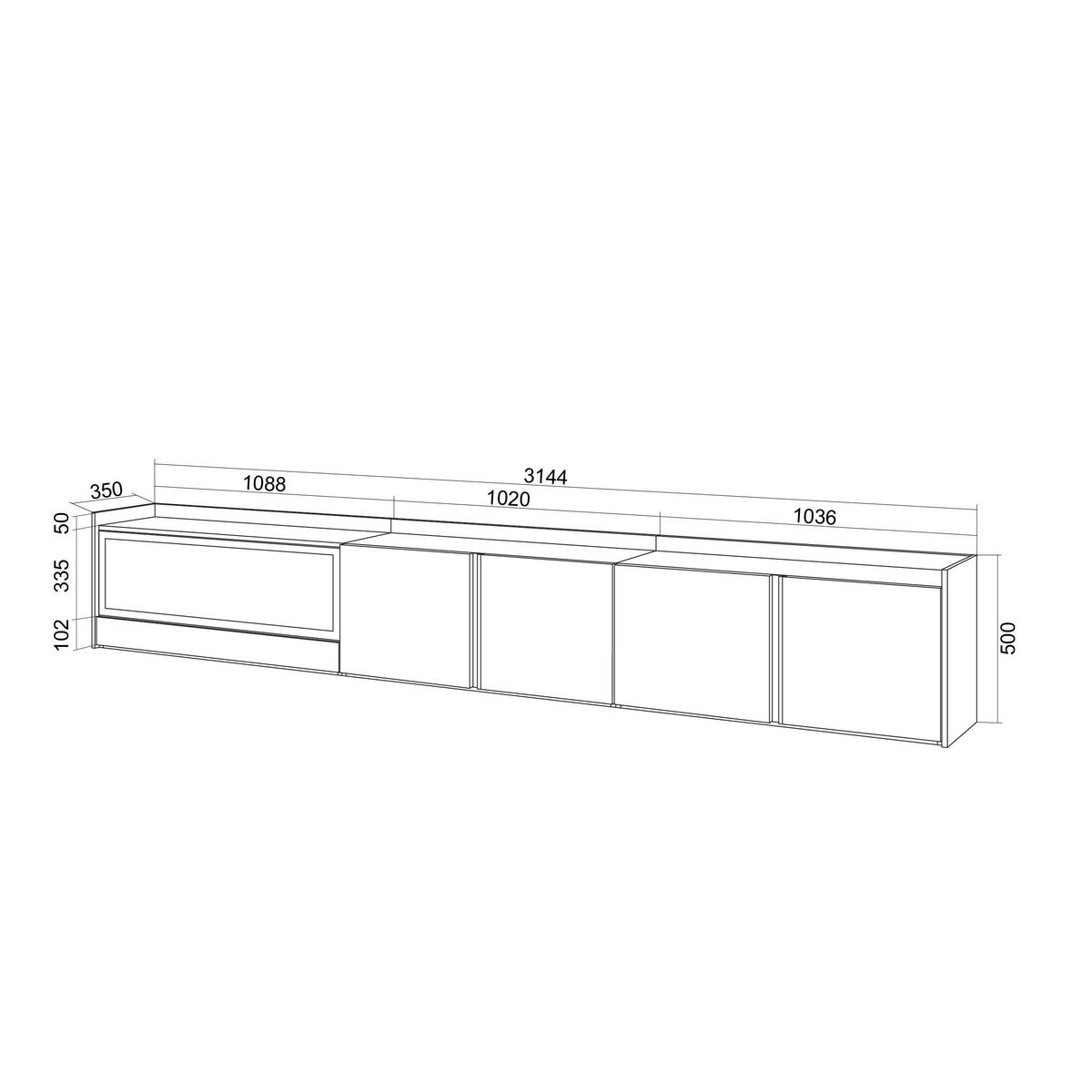 LOWBOARD, Beige, 315/35/50cm, Kamin mit Feuereffekt XXL - Beige, Holzwerkstoff (315/50/35cm) - Skraut Home