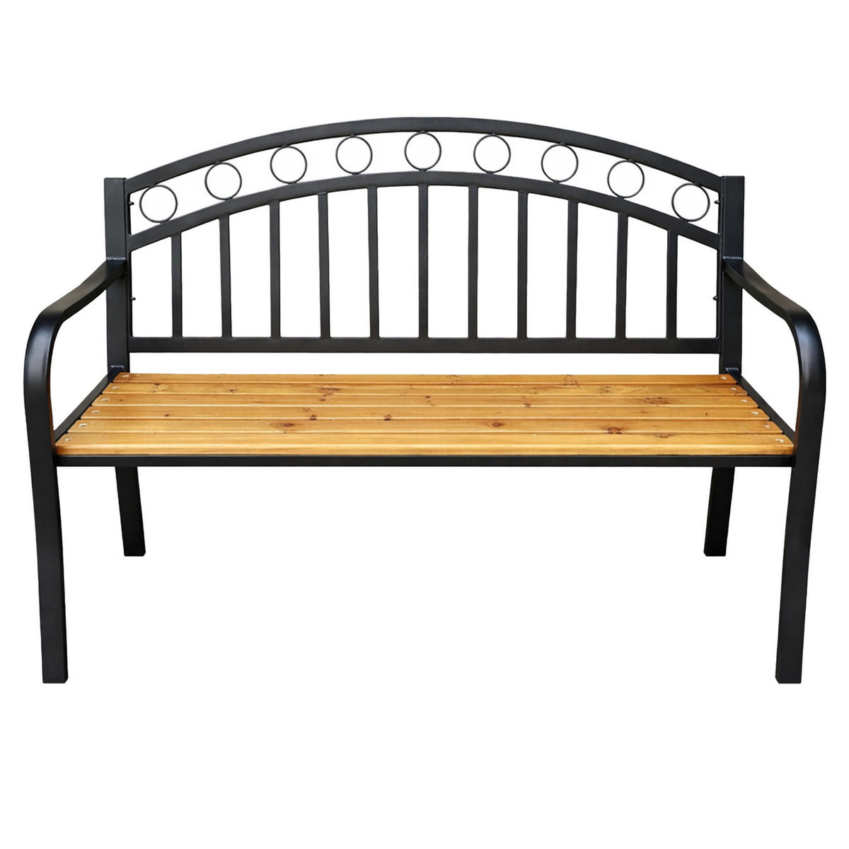 GARTENBANK ARUM Schwarz, Braun 127 x 84 x 58 cm - Schwarz/Braun, Holz/Metall (127/84/58cm) - Akord