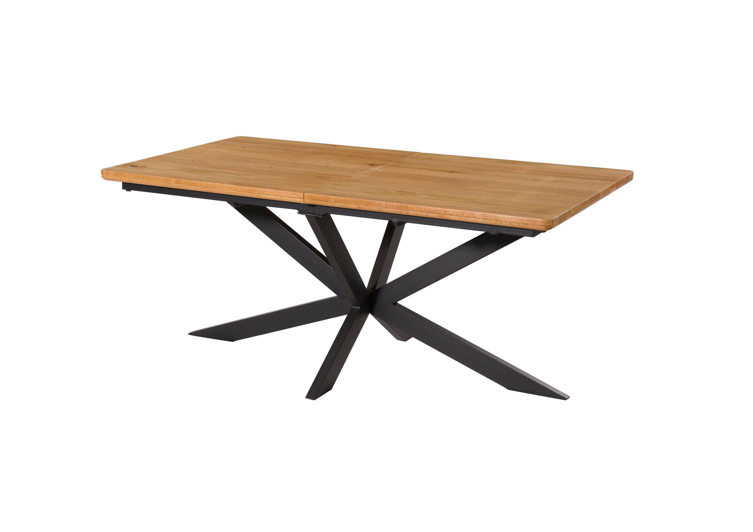 ESSTISCH ausziehbar 200-260x100x77 Wildeiche natur geölt LINDAU #33 - Braun, Holz (200/100/77cm) - Massivmoebel24