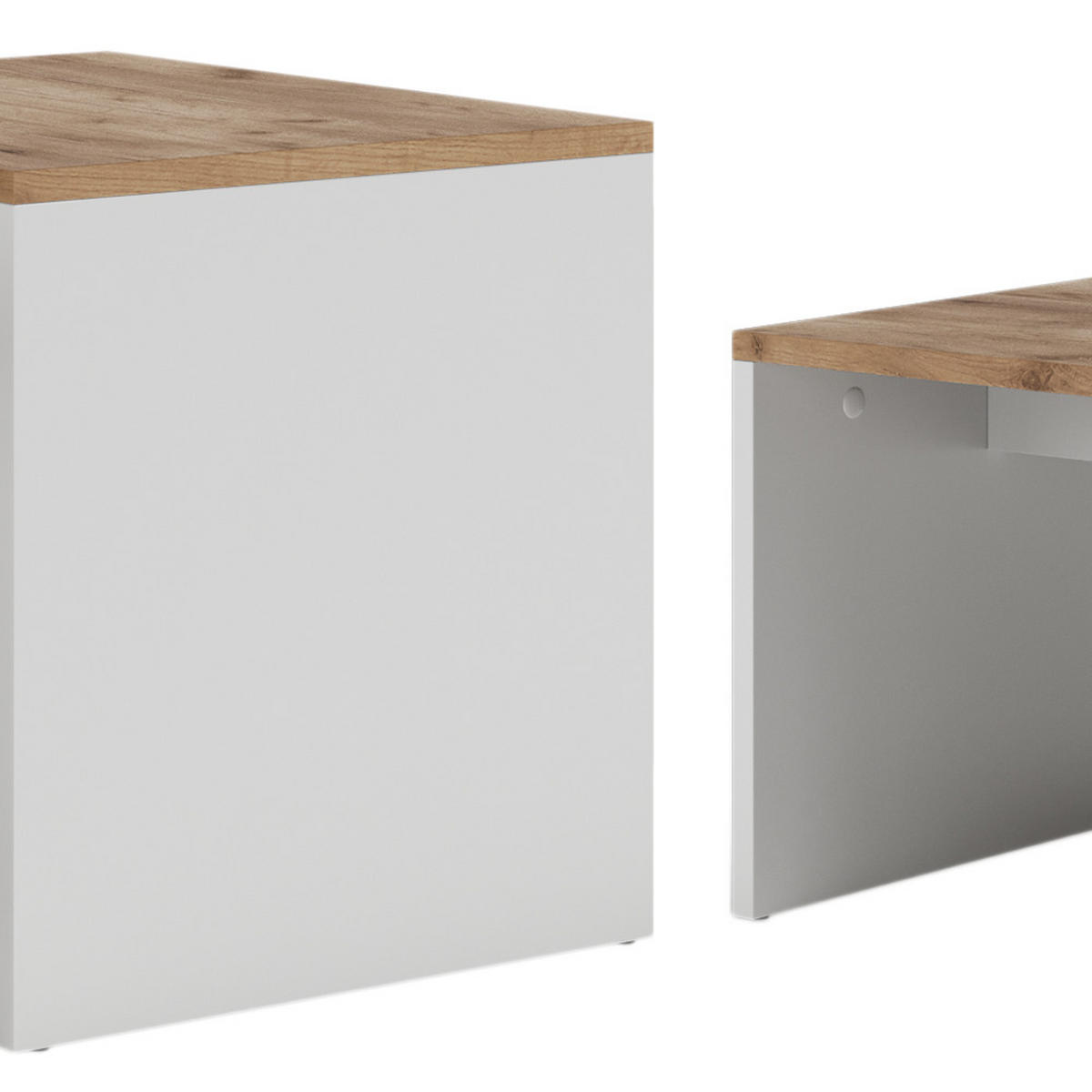 COUCHTISCH-SET Donat Weiß/Goldkraft Eiche 100 x 48 cm , 2 Teile - Honigeiche/Weiß, Holzwerkstoff (48/100/40.4cm) - Vicco