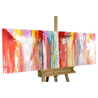 ÖLGEMÄLDE 150/50 cm - Rot/Multicolor, Holz/Textil (2/50cm) - KUNSTLOFT