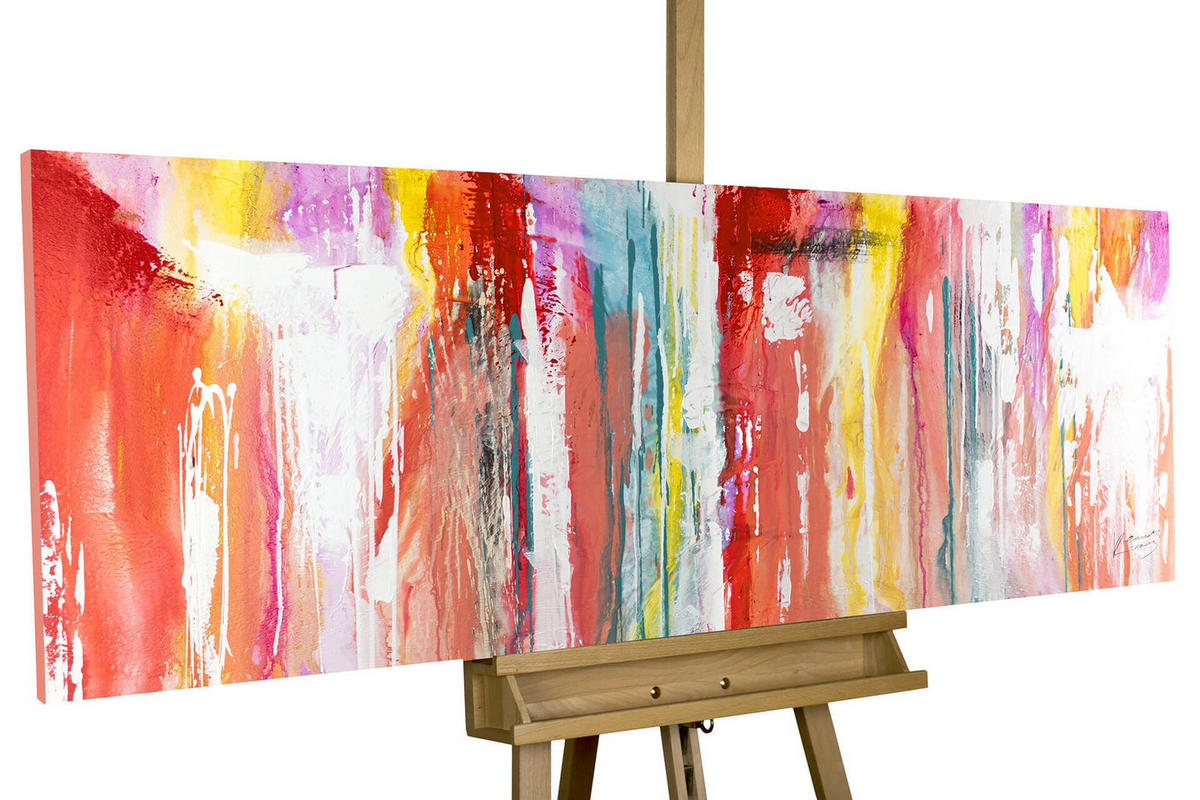 ÖLGEMÄLDE 150/50 cm - Rot/Multicolor, Holz/Textil (2/50cm) - KUNSTLOFT