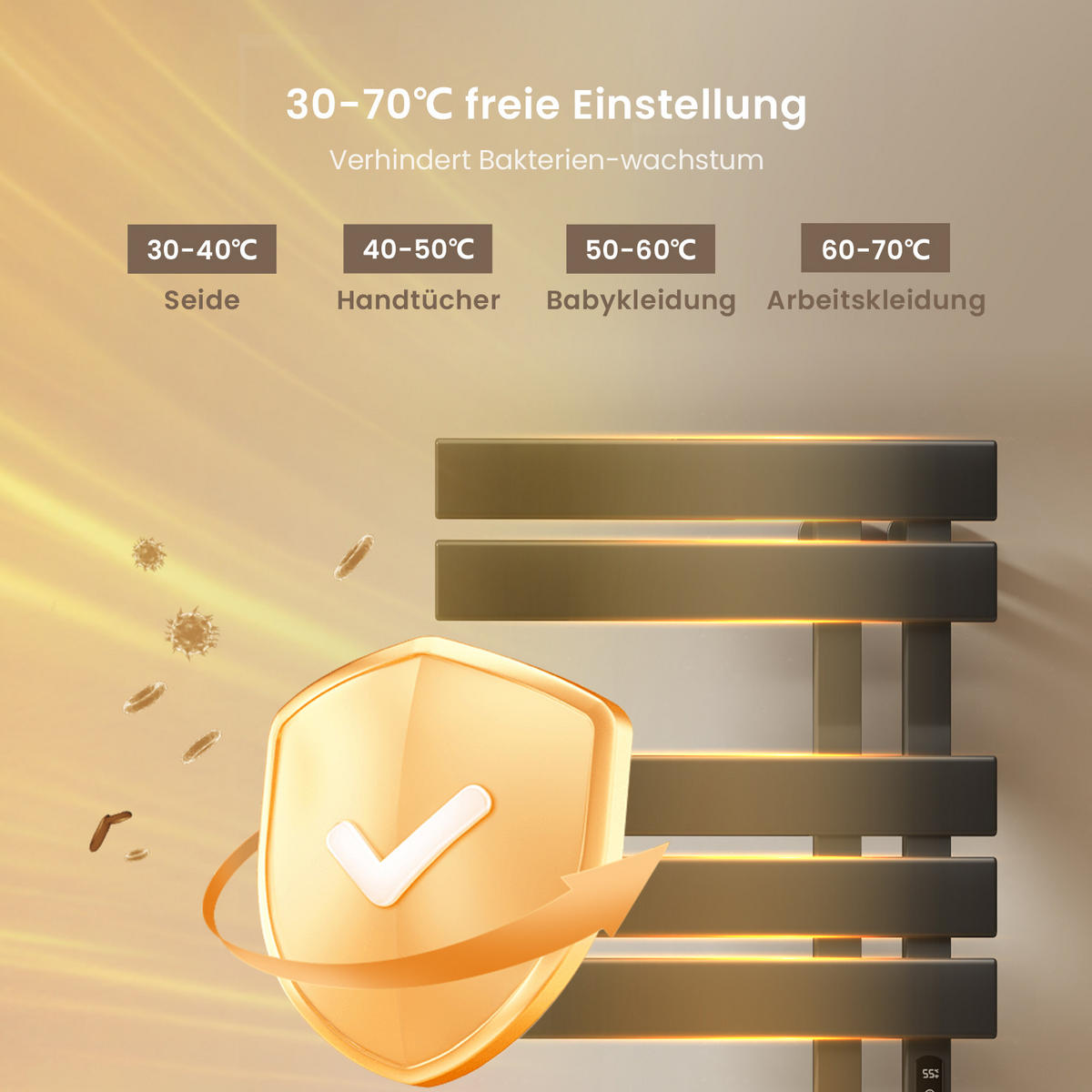 HEIZKÖRPER Elektrisch WLAN Thermostat Schwarz Rechtsanschluss 100/50 cm - Schwarz, Metall (50/100/11cm) - EMKE