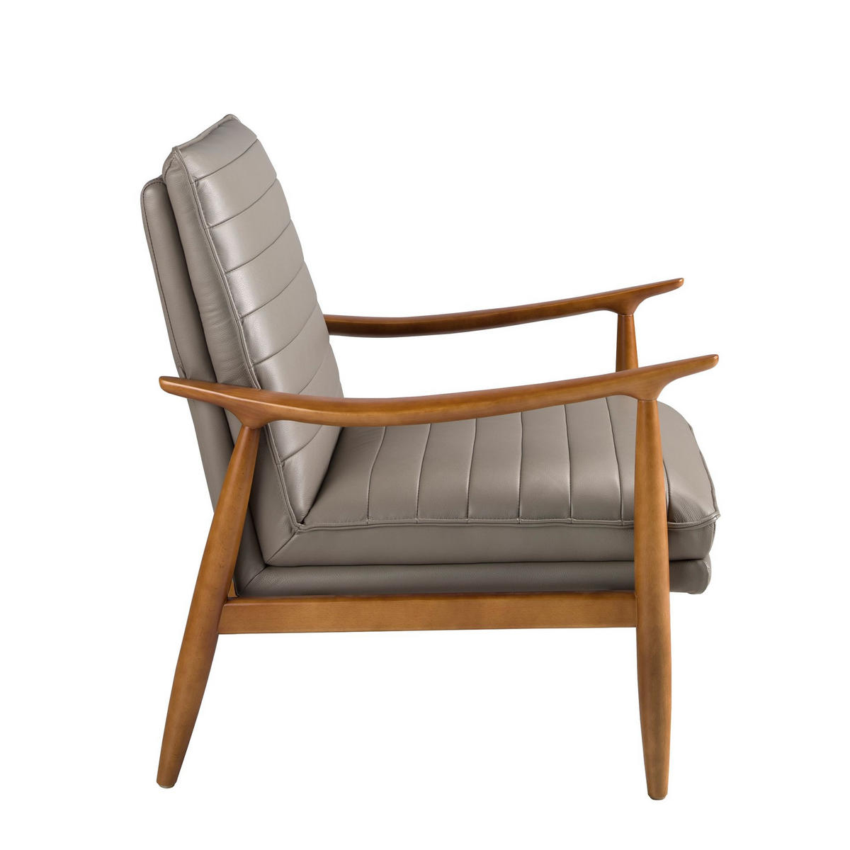 SESSEL Dunkelgrauer Ledersessel 73/83/91 cm - Grau/Honig, Leder (73/91/83cm) - ANGEL CERDA