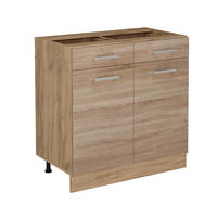 KÜCHENUNTERSCHRANK R-Line Sonoma 80 cm ohne Arbeitsplatte - Honigeiche/Sonoma Eiche, Holzwerkstoff (80/81.6/46cm) - Vicco