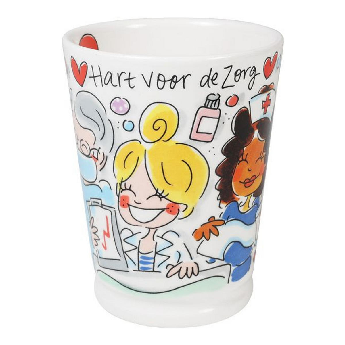 XL-BECHER Herz für die Pflege in Bunt - 500 ml - Multicolor, Keramik (0.5L) - Blond Amsterdam