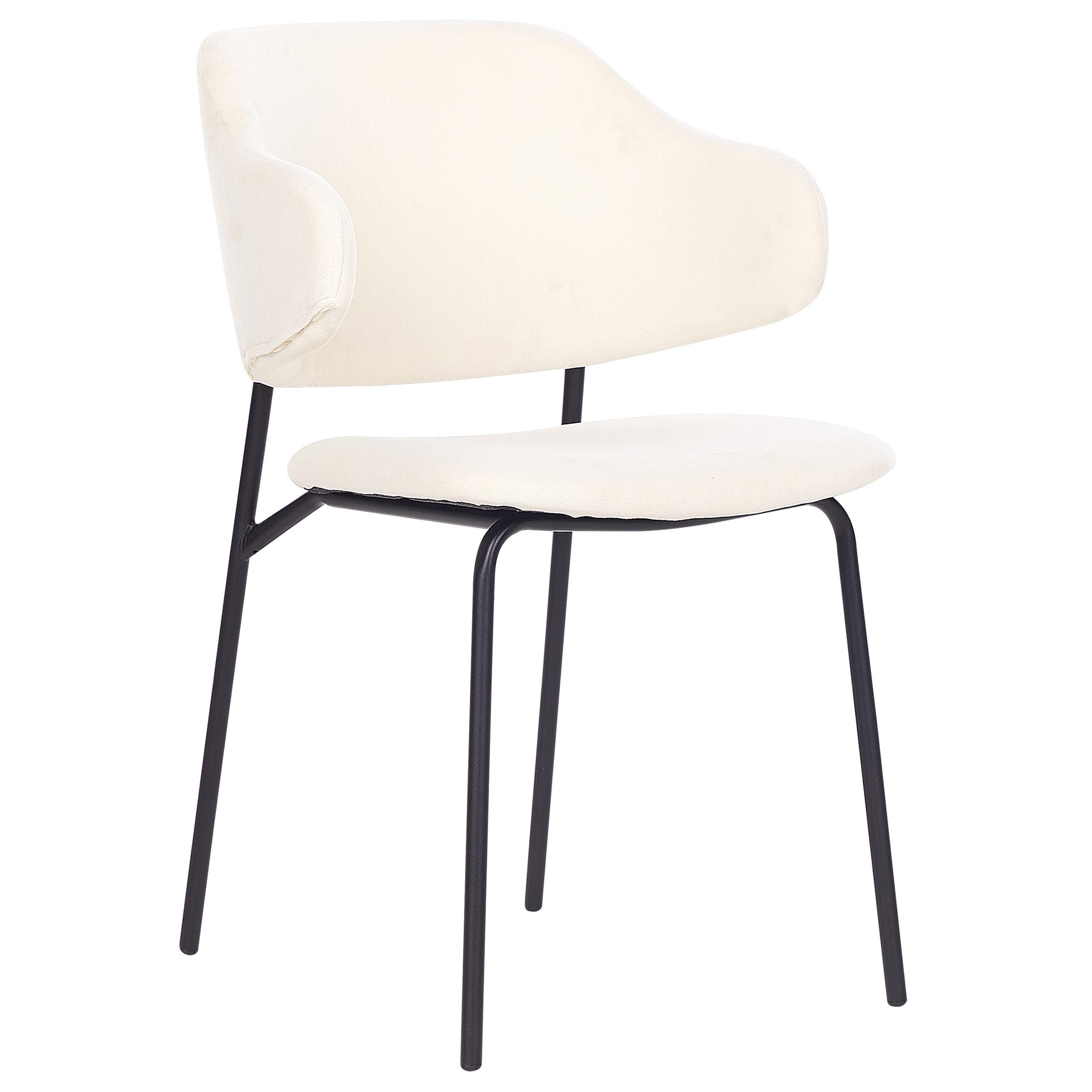 ESSZIMMERSTUHL 2er-Set Polsterbezug Beige Kenai - Beige, Textil/Metall (46/82/58cm) - Beliani