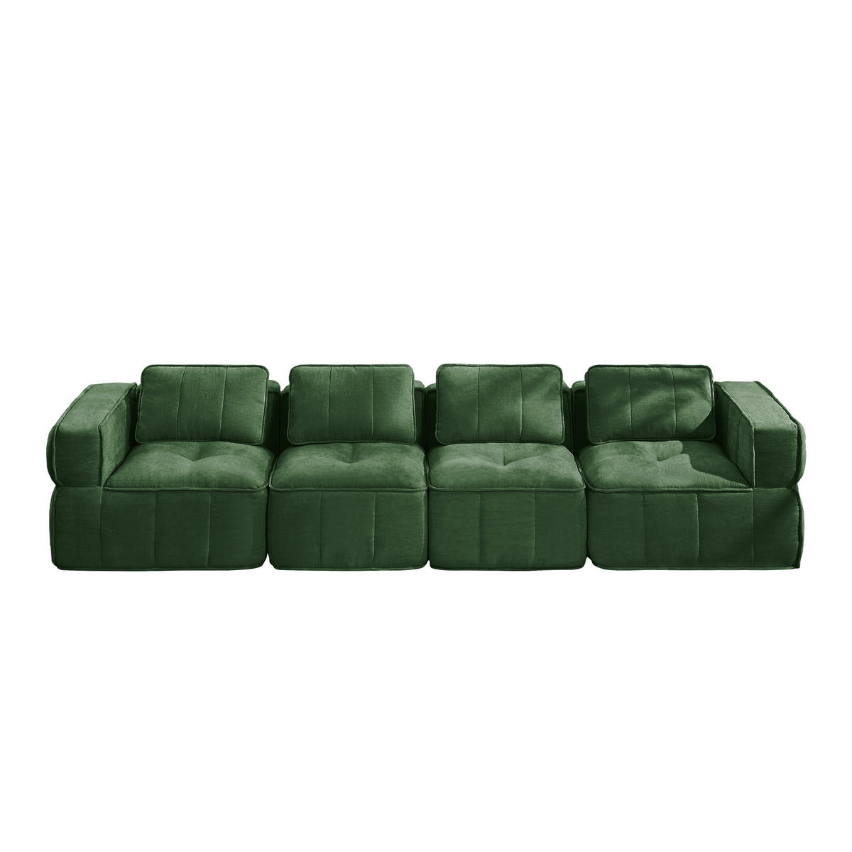 4-SITZER-SOFA DE-34428 mit stützenloses Design Grün - Grün, Textil (93/67/344cm) - ComfortXL