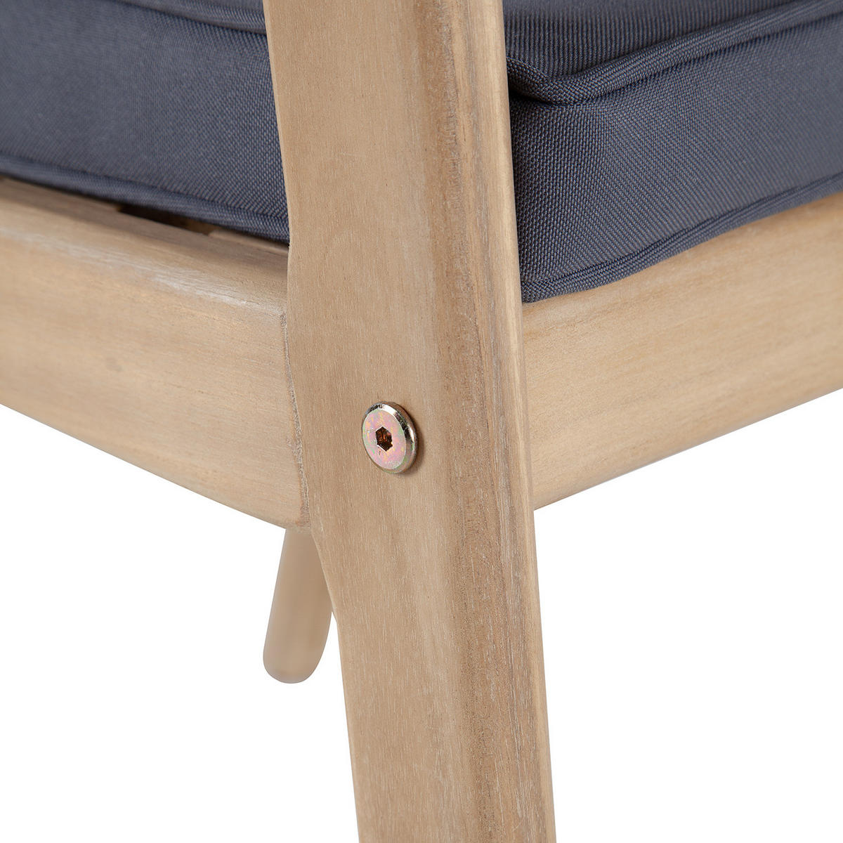 GARTENSTUHL - 2er-Set - Akazie massiv / Polyester - Braun / Grau - Braun/Grau, Holz/Textil (57/83/63cm) - home24