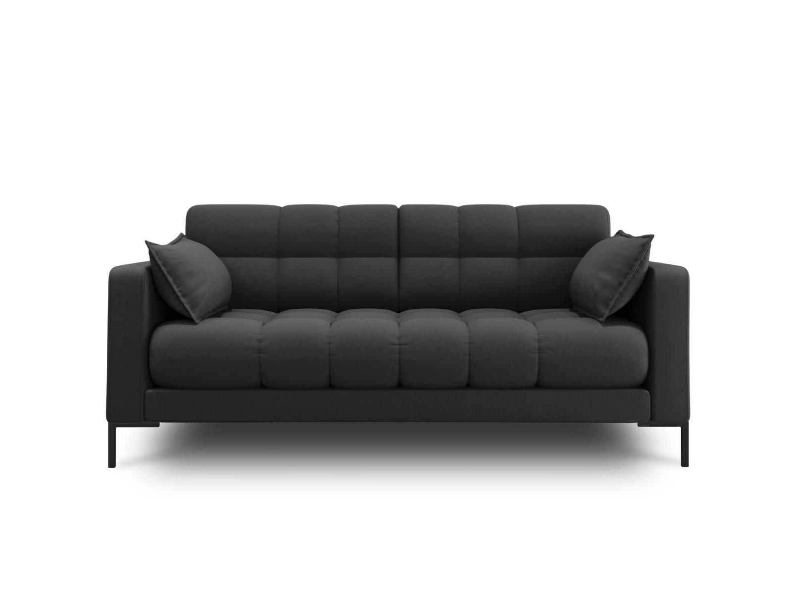 SOFA Mamaia aus strukturiertem Stoff dunkelgrau 2 Sitzplätze - Dunkelgrau, Textil (92/75/152cm) - Micadoni