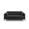 SOFA Mamaia aus strukturiertem Stoff dunkelgrau 2 Sitzplätze - Dunkelgrau, Textil (92/75/152cm) - Micadoni