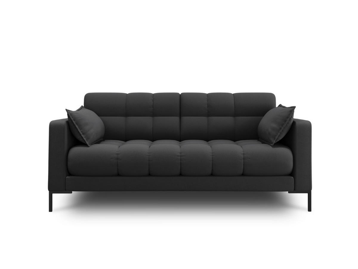 SOFA Mamaia aus strukturiertem Stoff dunkelgrau 2 Sitzplätze - Dunkelgrau, Textil (92/75/152cm) - Micadoni