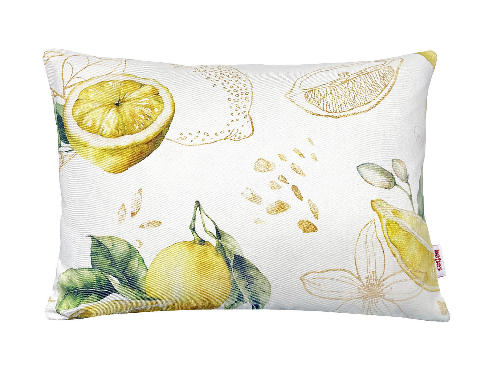KISSENHÜLLE Italy Collection Zitronen 25/35 cm - Ecru/Gelb, Textil (25/35cm) - beties Heimtextil