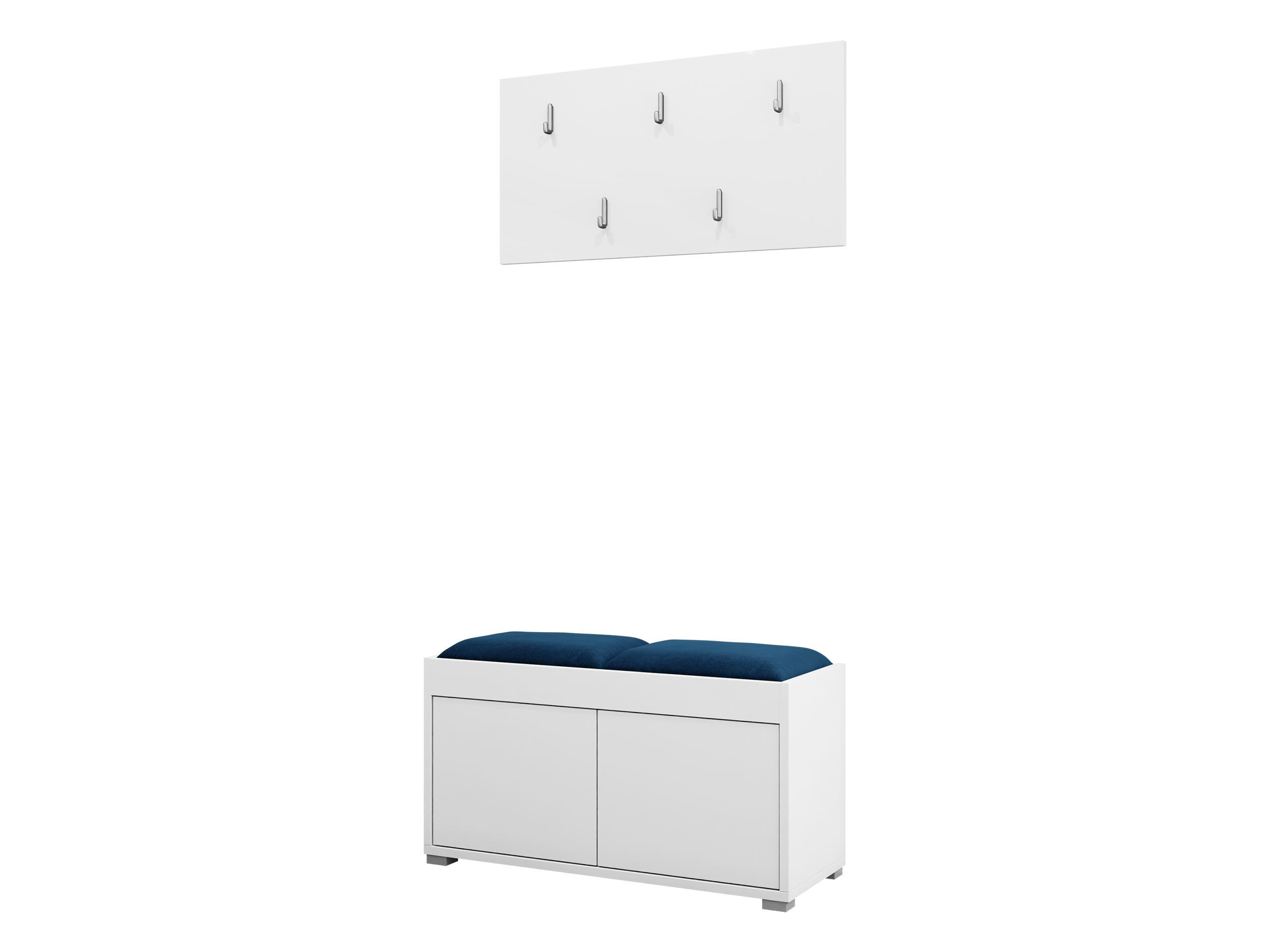 GARDEROBEN-SET Gesita VII - Blau/Silberfarben, Holzwerkstoff/Kunststoff (84/45/35cm) - MIRJAN24