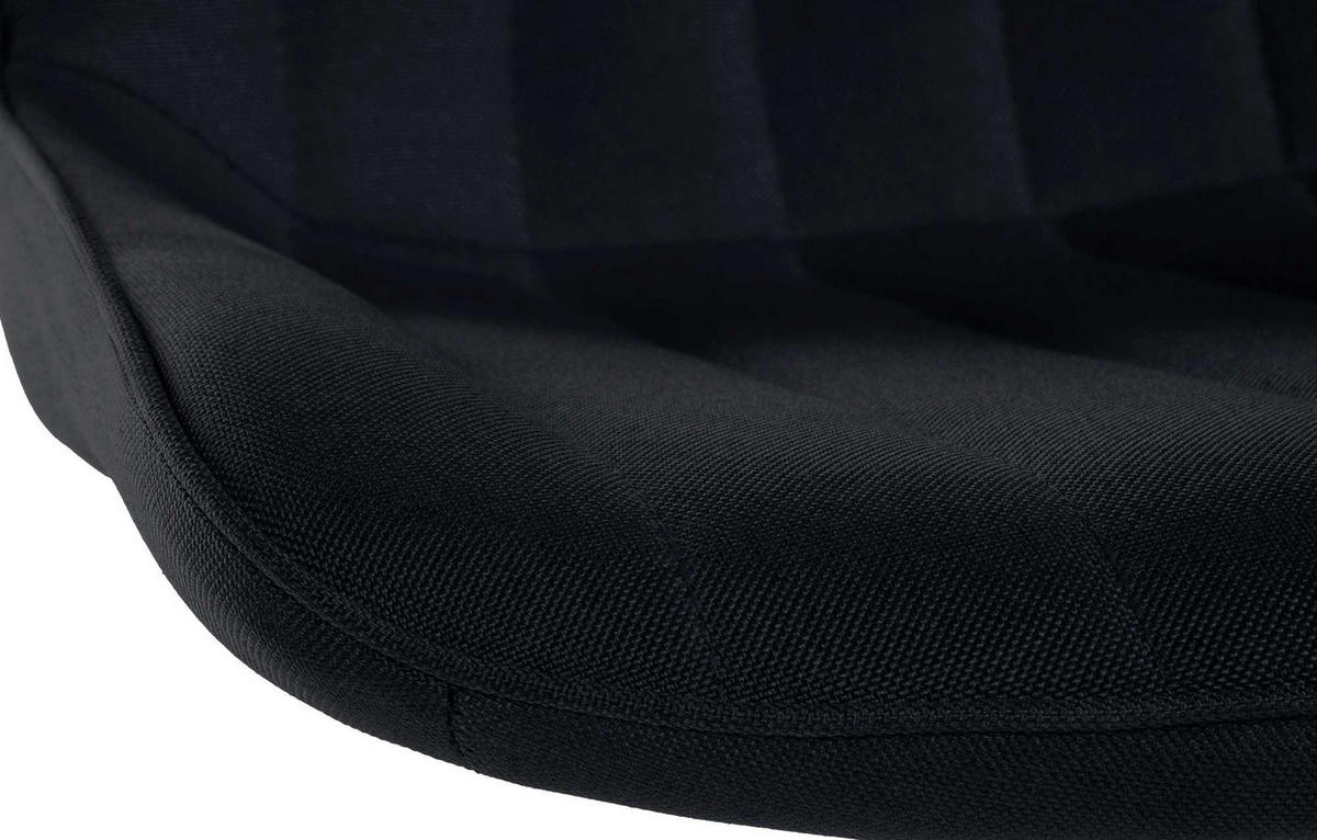 BARHOCKER RIO Schwarz Stoff Weiß - Schwarz, Textil/Metall (49.5/91/50cm) - DELUKE