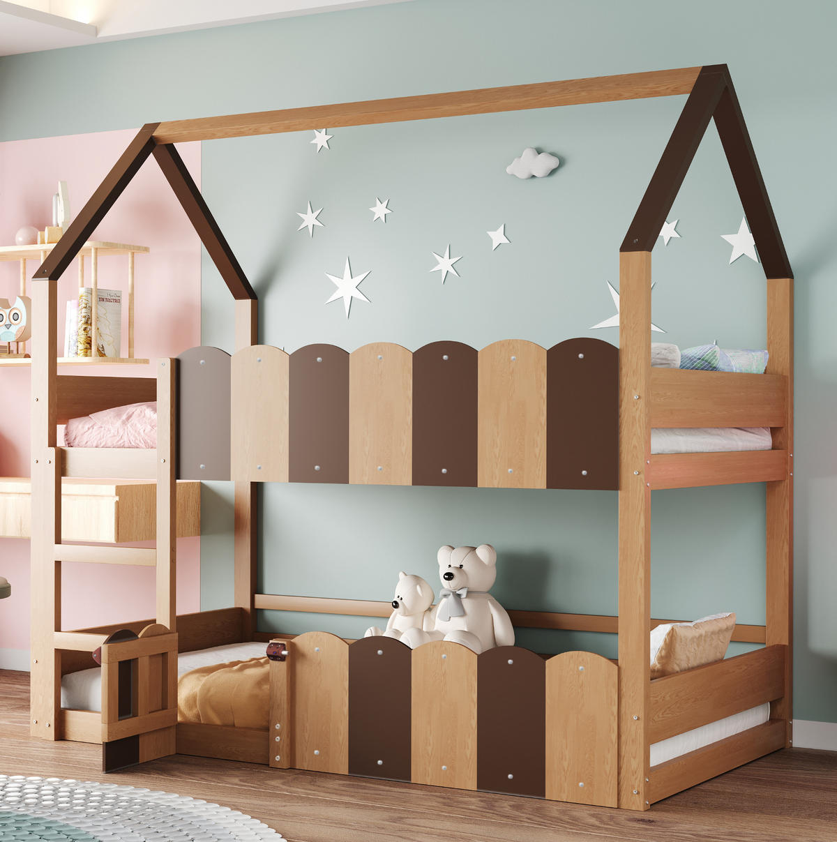 HOCHBETT Hausdesign 90/200 cm Naturholz mit Lattenrost - Naturfarben, Holz (90/200cm) - MIVRAY