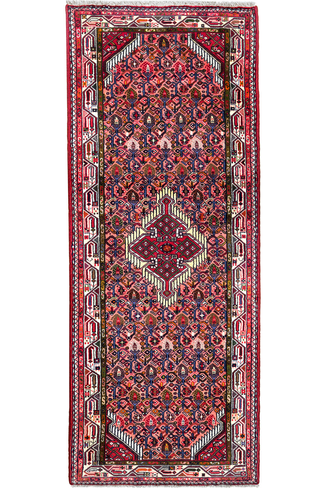LÄUFER Orient handgeknüpft Assadabad Rot 203/80 cm Schurwolle - Rot, Textil (80/203cm) - Looma