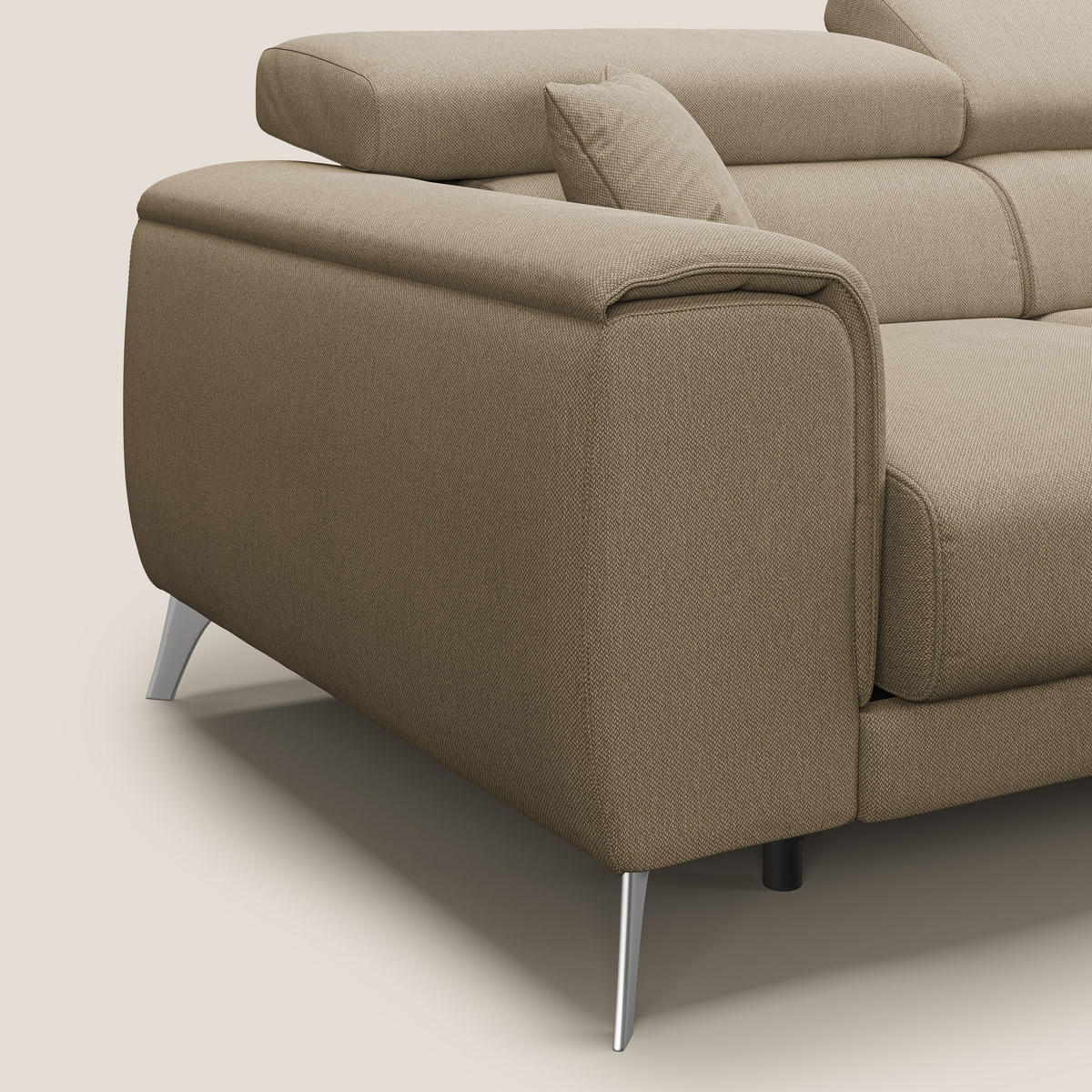 ECKSOFA RECHTS Fusion - Beige, Textil (260/102cm) - Divani.store