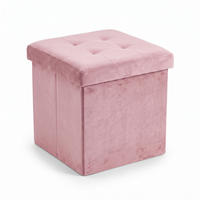 HOCKER mit Stauraum 38/38/38 cm - Rosa, Textil (38/38/38cm) - SCENA LIVING