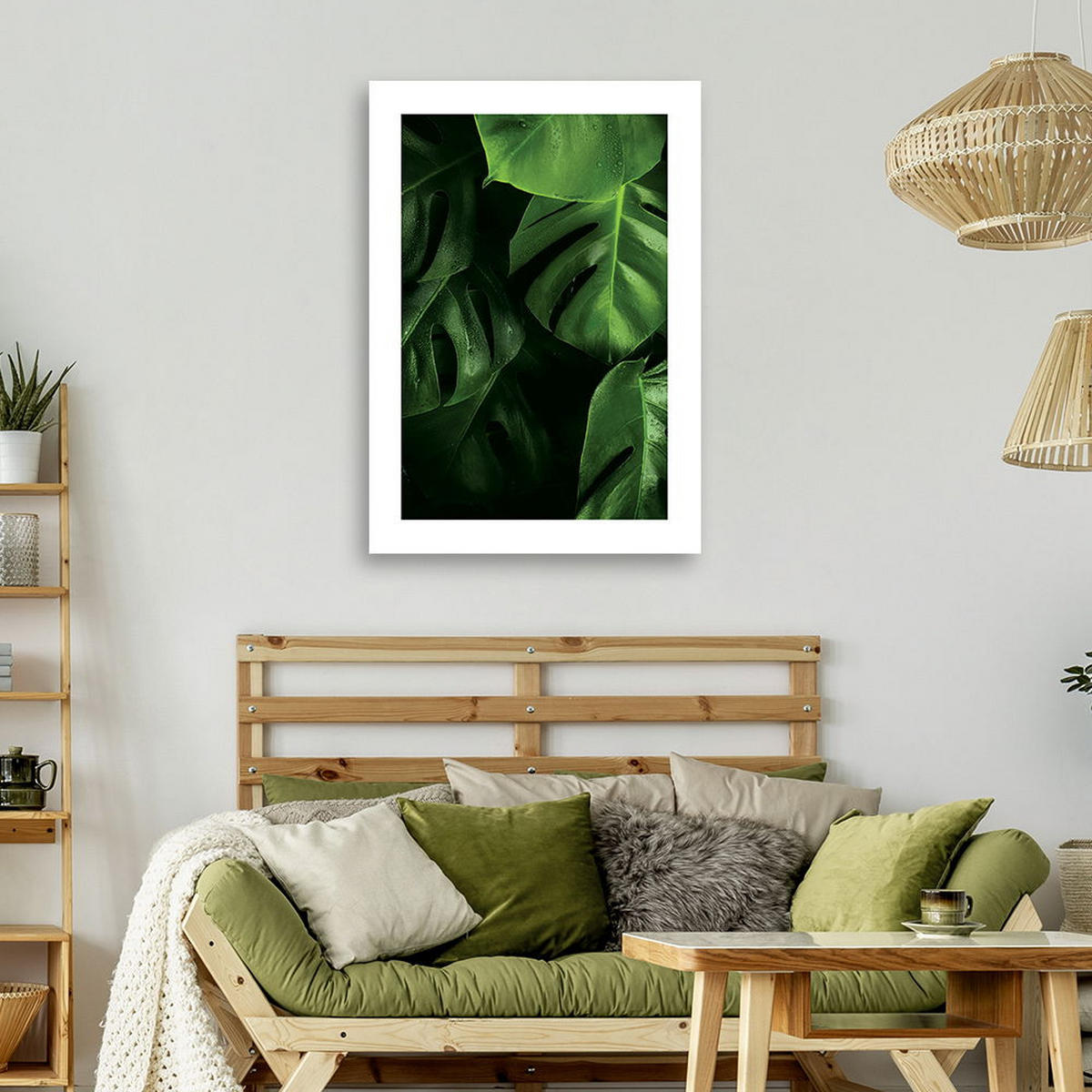 KUNSTDRUCK Grün 40/60 cm - Grün, Textil (40/60cm) - KUNSTLOFT