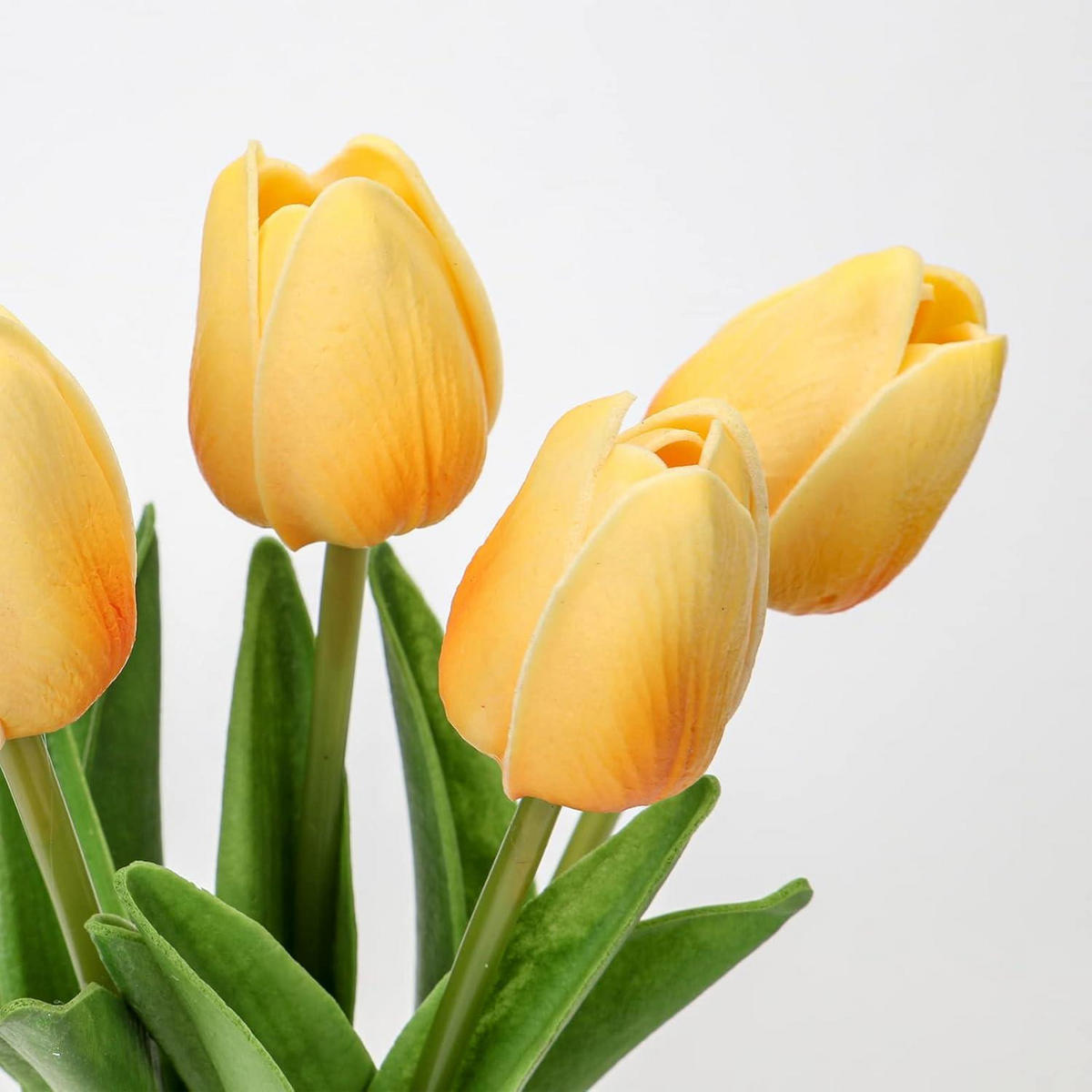 KUNSTBLUMEN Tulpenbund mit Vase 30 cm Gelb - Gelb, Keramik (10cm)