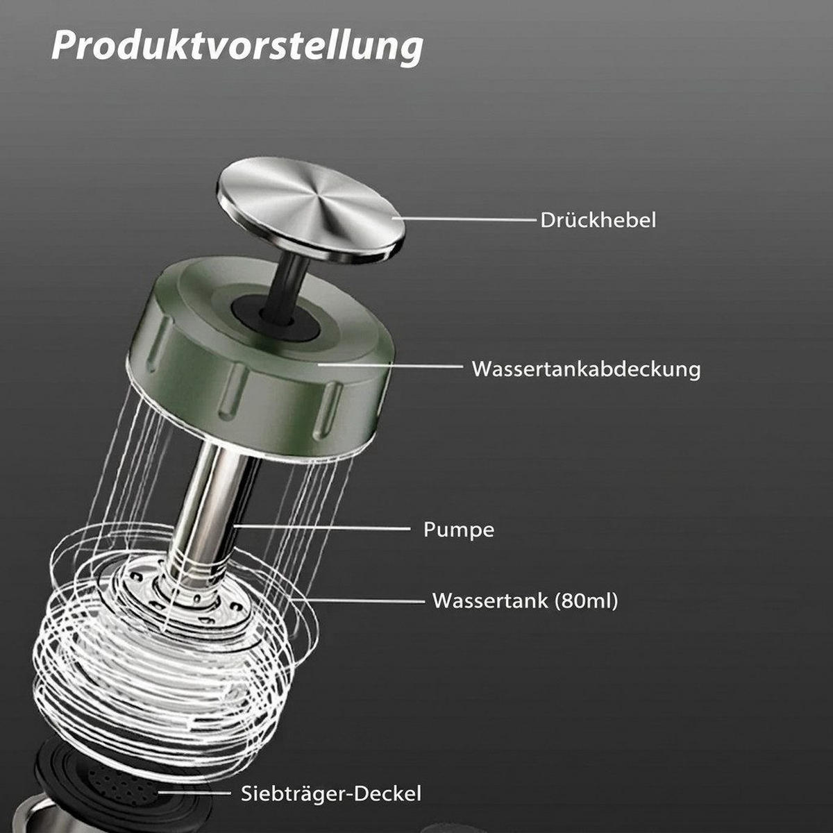 KAFFEEBEREITER für unterwegs, tragbar + kompakt - Grün, Metall (7.8/20.5/7.8cm) - BEXEVUE