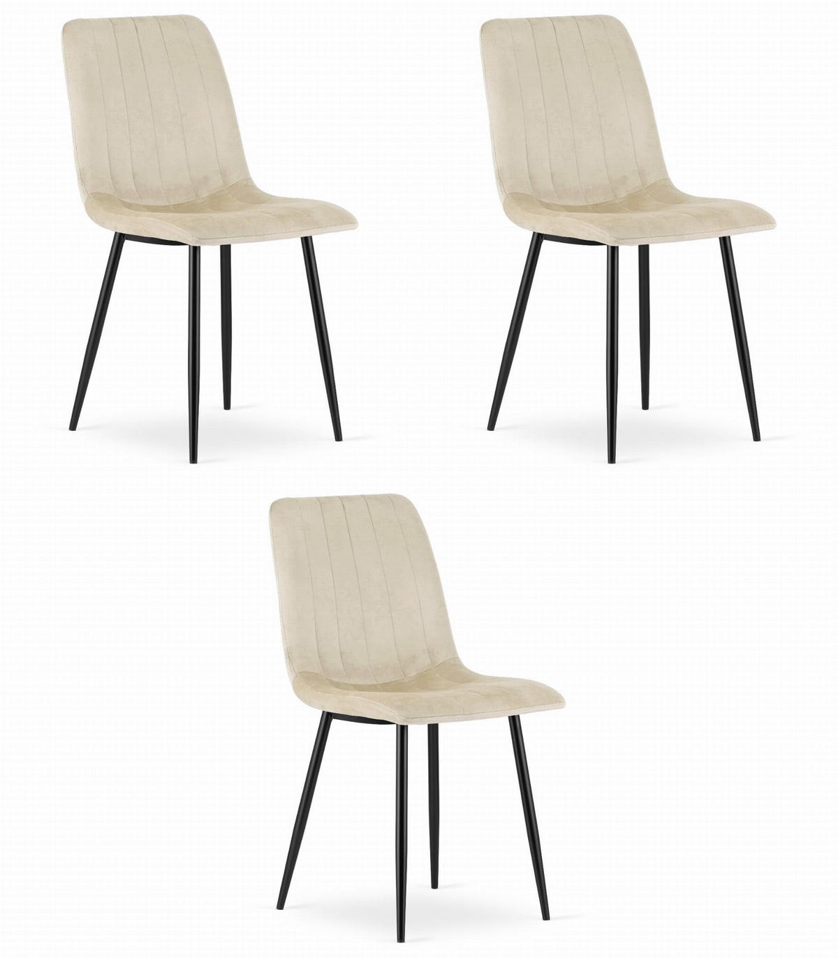 ESSZIMMERSTUHL 3er Set Hellbeige, Bequem Für Wohnzimmer, Küche Oder Büro - Beige, Textil (51/86/56cm) - Best For Home