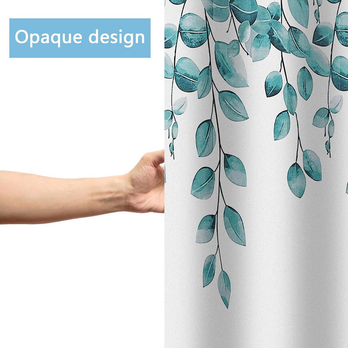 DUSCHVORHANG Polyester wasserdicht maschinenwaschbar mit Haken Badezimmer - Weiß, Textil (180/180cm) - MCBOSON