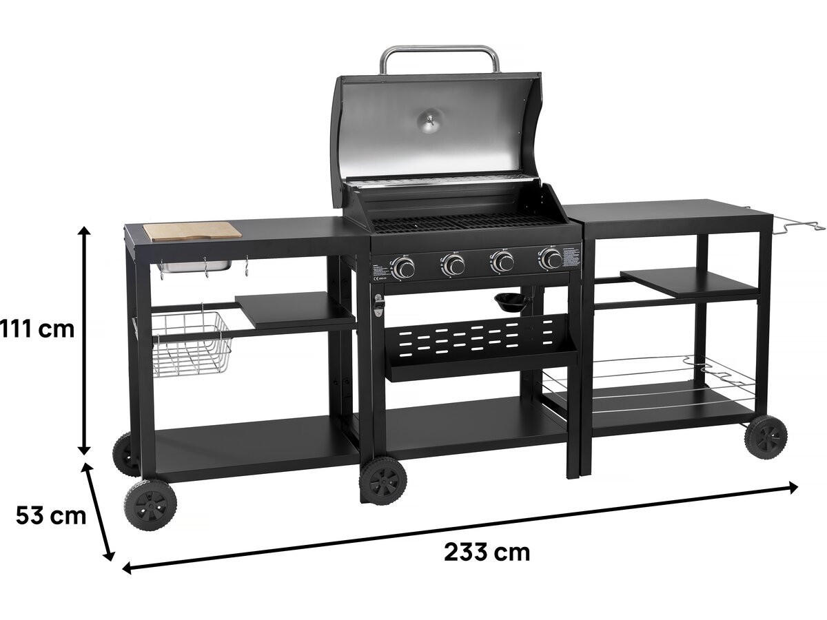 GASGRILL Schwarz - Grau, Metall (53/111/233cm) - Habitat Garten