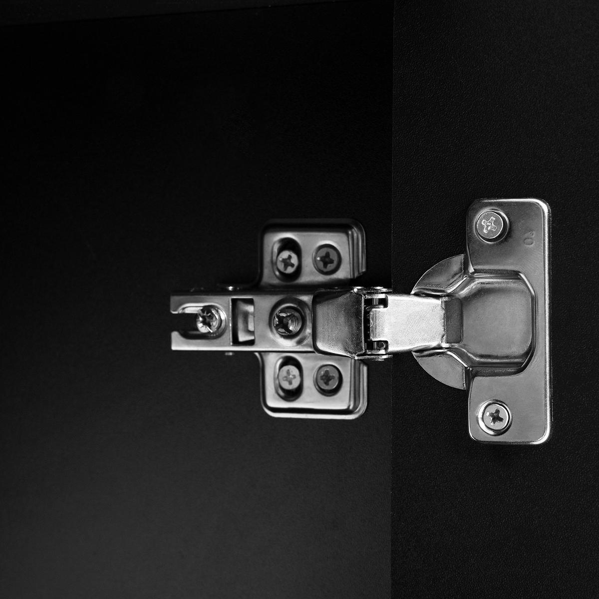 KÜCHENINSEL aus MDF 121.5x40x76.7 cm Schwarz mit 360° Drehplatte & Stauraum - Schwarz, Holzwerkstoff (121.5/76.7/40cm) - Modfu