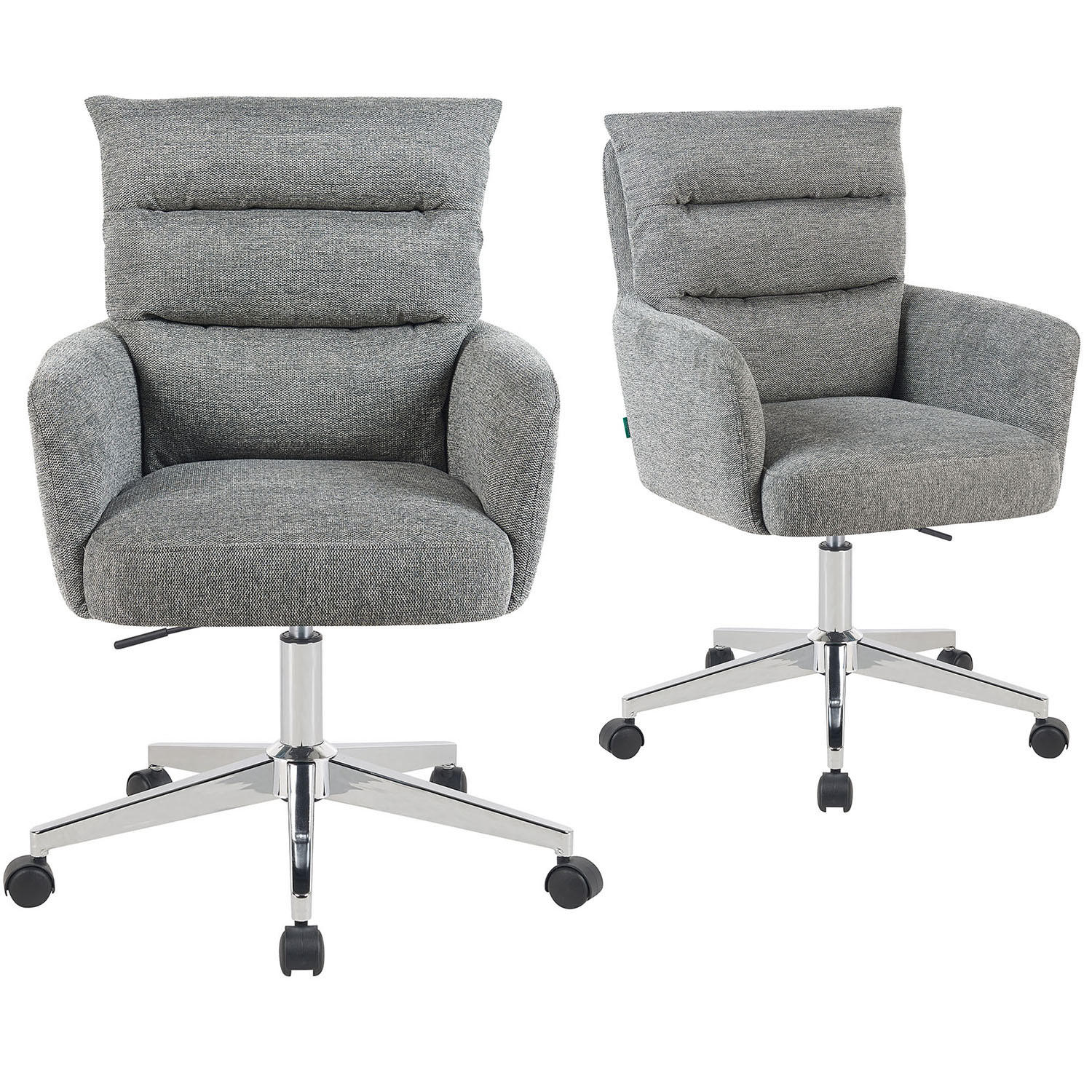 BÜROSTUHL Mika-Svenja - Chromfarben/Grau, Textil/Metall (59/91/66cm) - DUBI Möbel