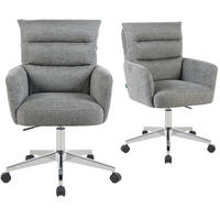 BÜROSTUHL Mika-Svenja - Chromfarben/Grau, Textil/Metall (59/91/66cm) - DUBI Möbel