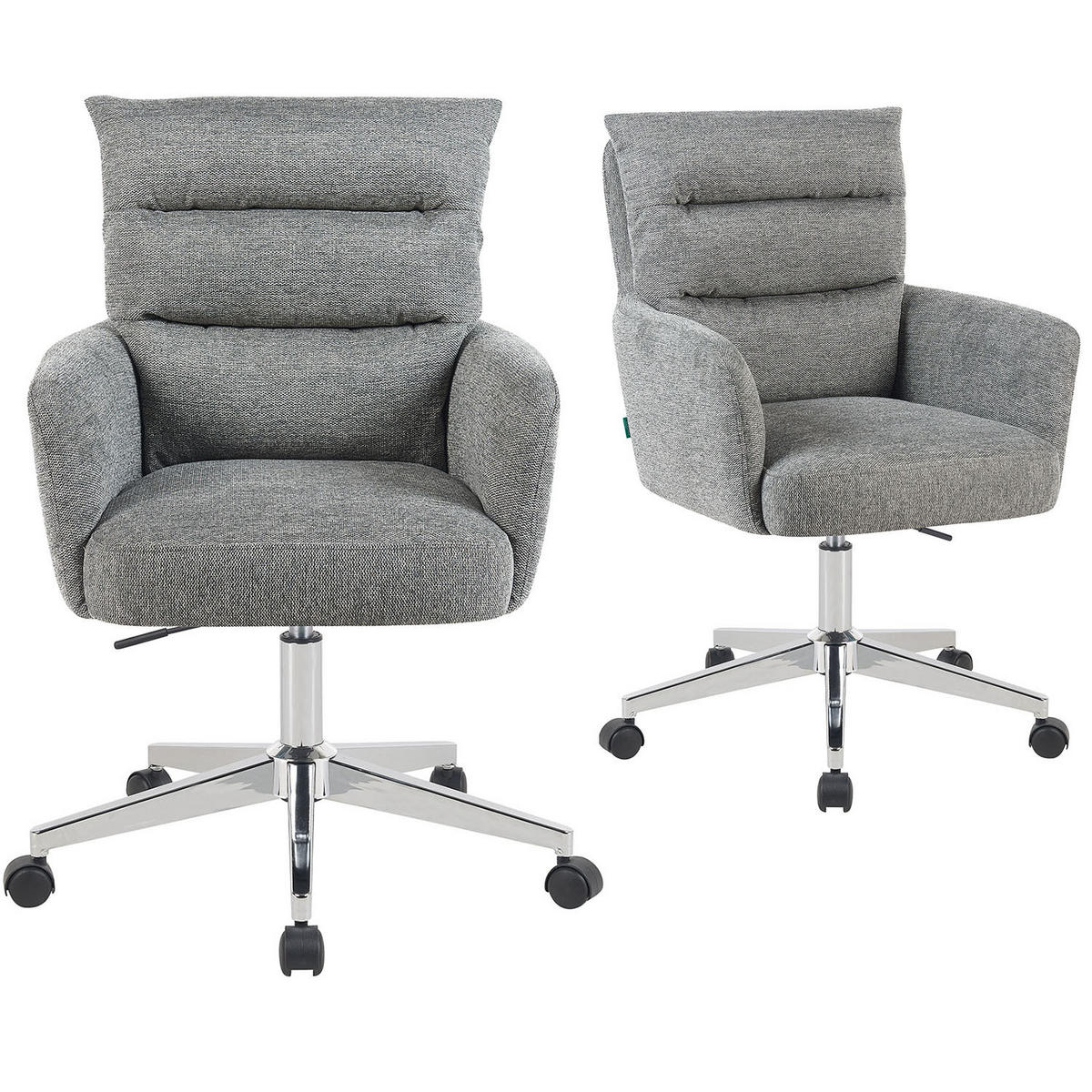 BÜROSTUHL Mika-Svenja - Chromfarben/Grau, Textil/Metall (59/91/66cm) - DUBI Möbel