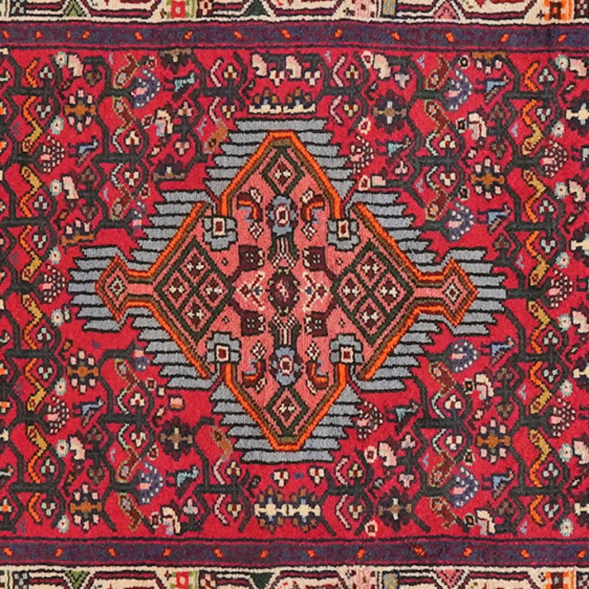 LÄUFER Orient handgeknüpft Assadabad Rot 193/76 cm Schurwolle - Rot, Textil (76/193cm) - Looma