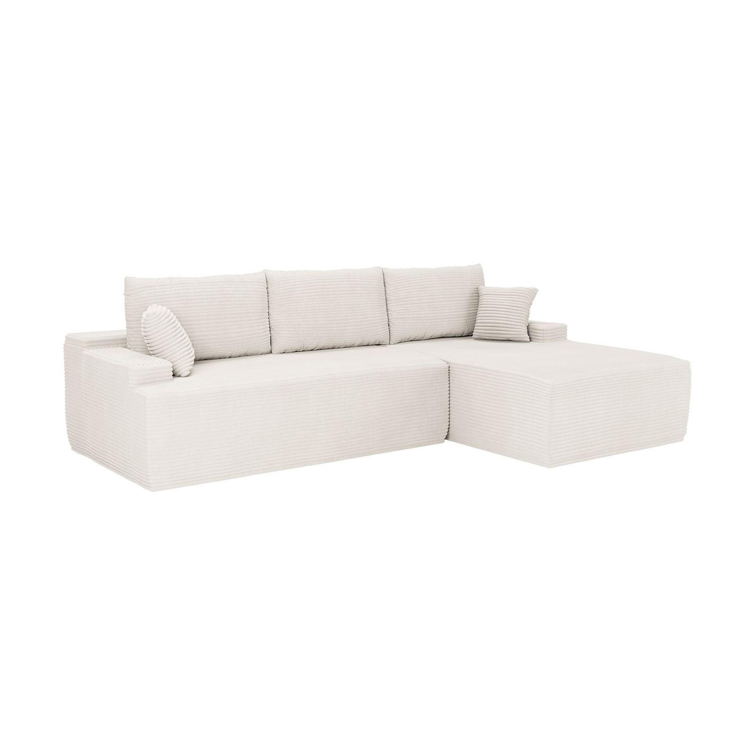 SOFA Coredo creme Cord - Creme, Textil (250/155cm) - Juskys