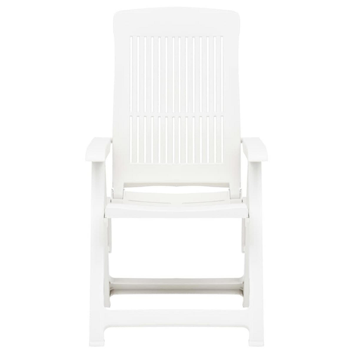 GARTENKLAPPSESSEL mit verstellbarer Rückenlehne, 60/61/109 cm, aus Kunststoff, Weiß, 2er-Set - Weiß, Kunststoff (61/109/60cm) - vidaXL