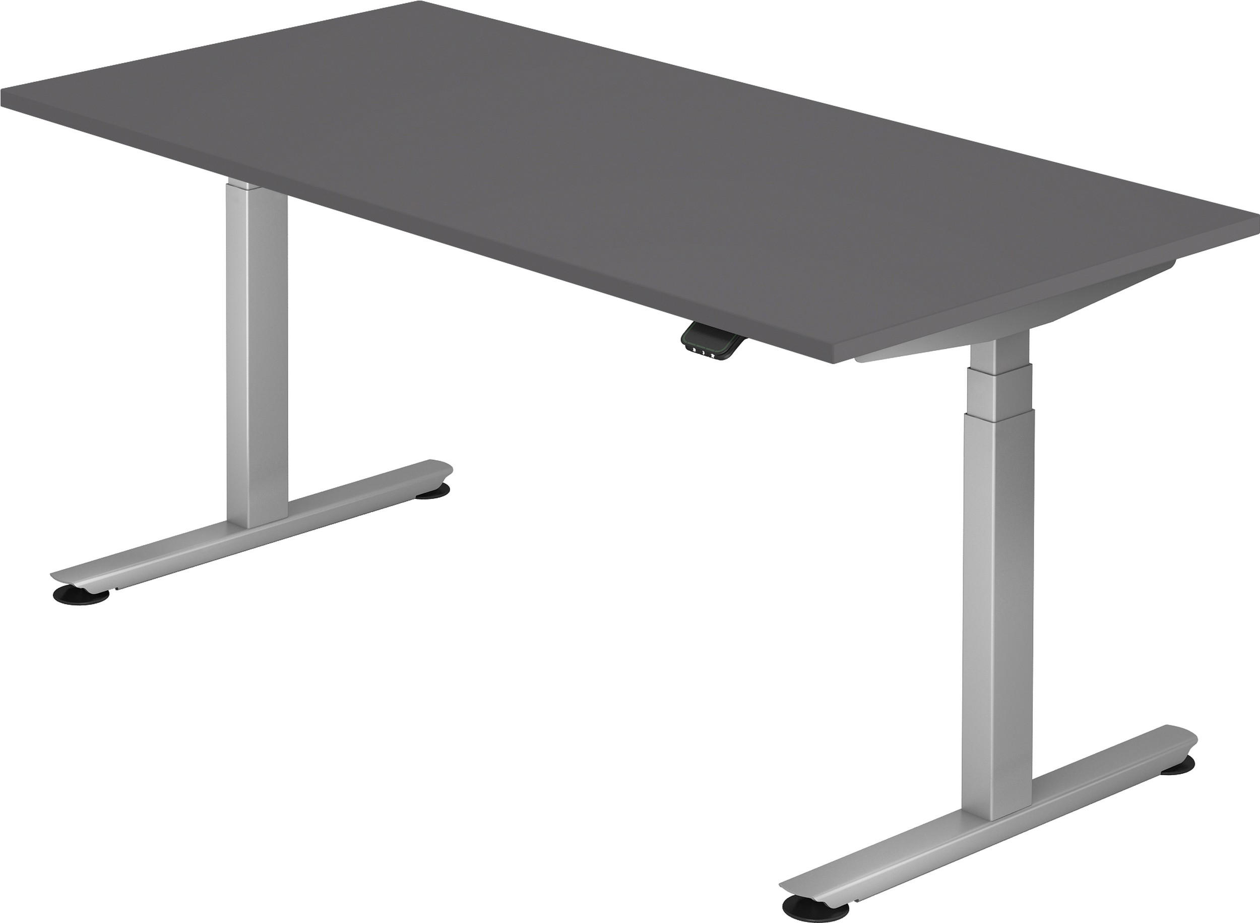 SCHREIBTISCH elektrisch Bluetooth & App XDLB 80/160/74 cm in Graphitfarben - Graphitfarben, Holzwerkstoff (80/160/74cm) - bümö