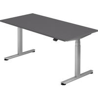 SCHREIBTISCH elektrisch Bluetooth & App XDLB 80/160/74 cm in Graphitfarben - Graphitfarben, Holzwerkstoff (80/160/74cm) - bümö