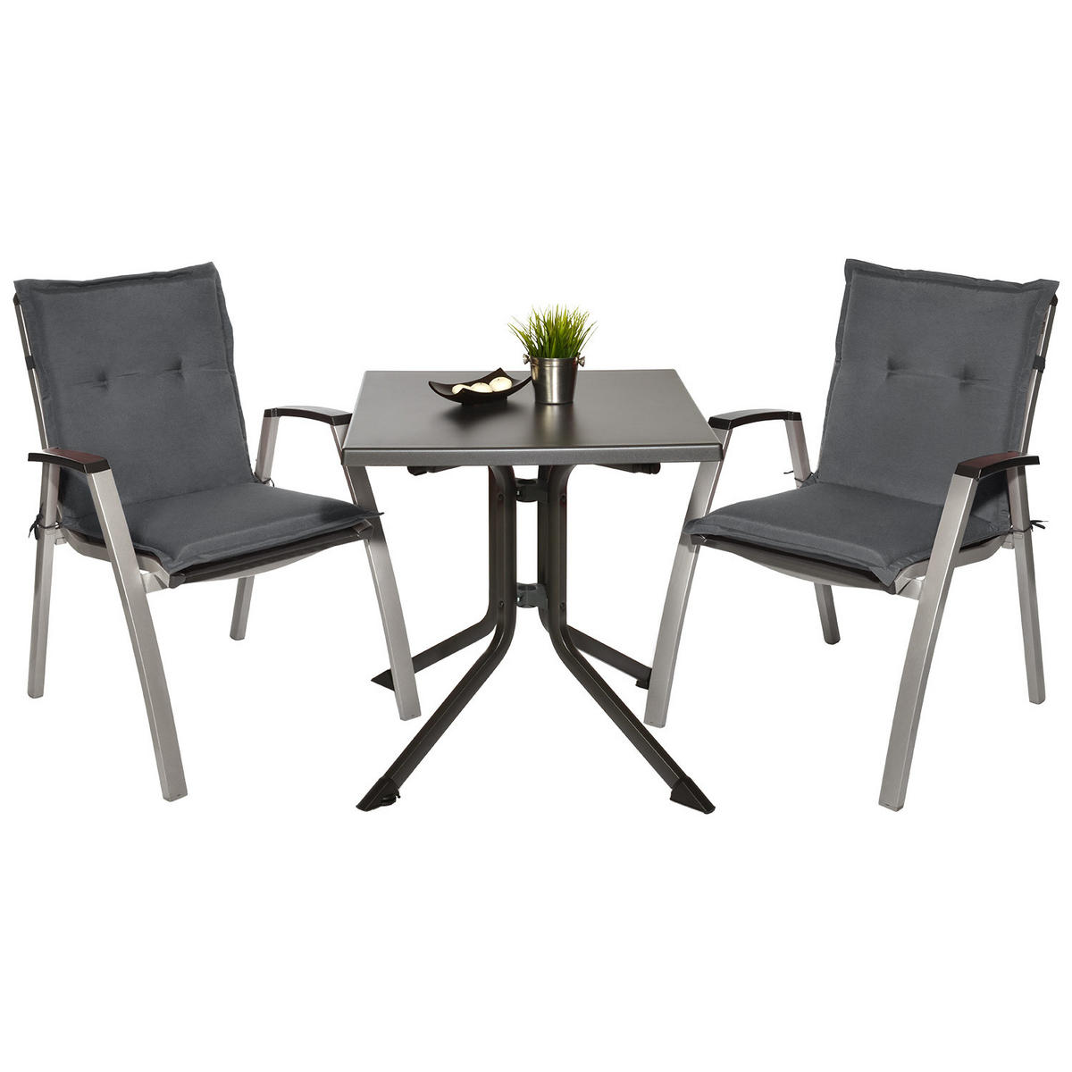 NIEDERLEHNERAUFLAGE Loft NL 100/50/6cm Graphitgrau 4tlg - Graphitfarben, Textil (50/6/100cm) - Beautissu 