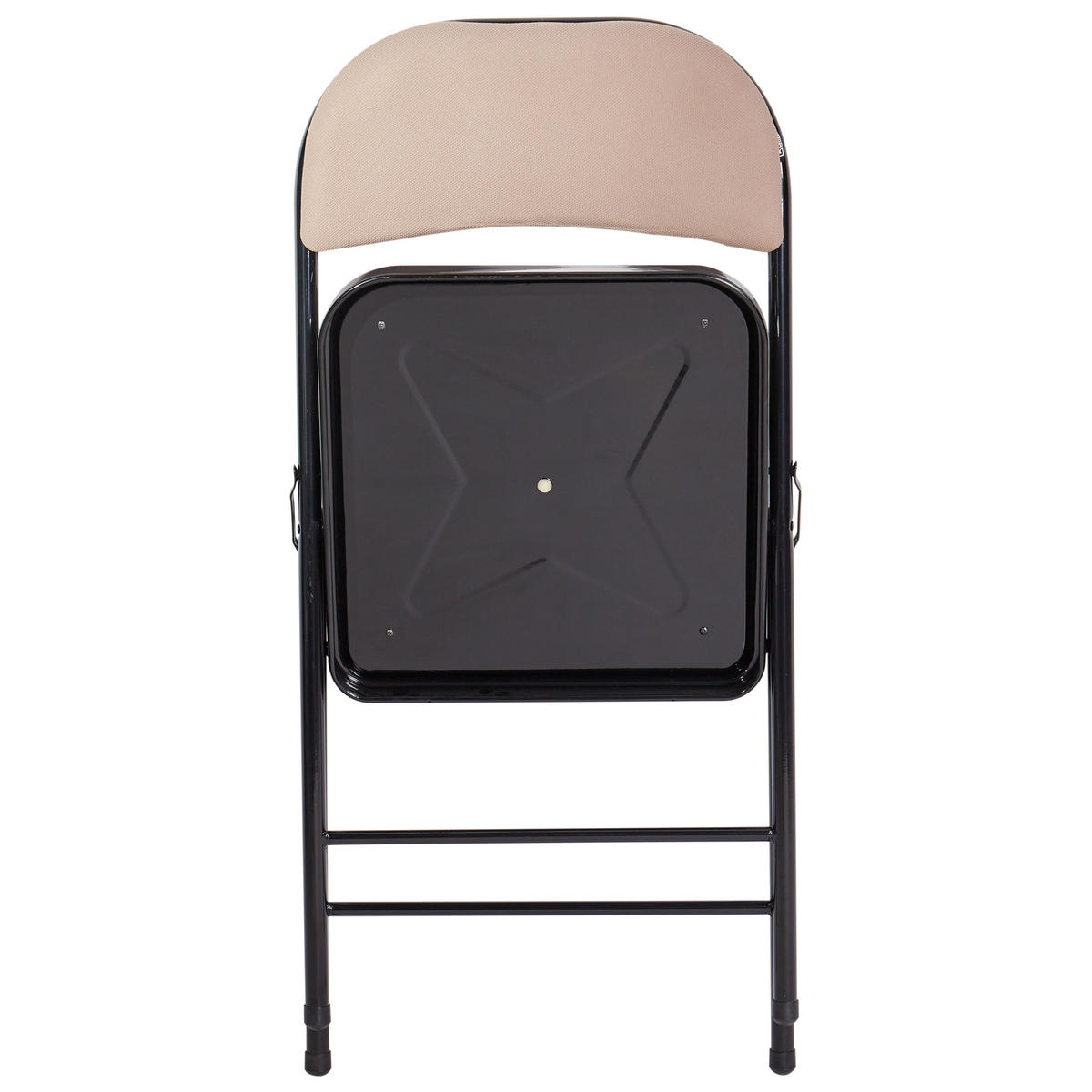 KLAPPSTUHL 4er-Set Metall Beige/Schwarz Sparks - Beige, Metall (45/77/47cm) - Beliani