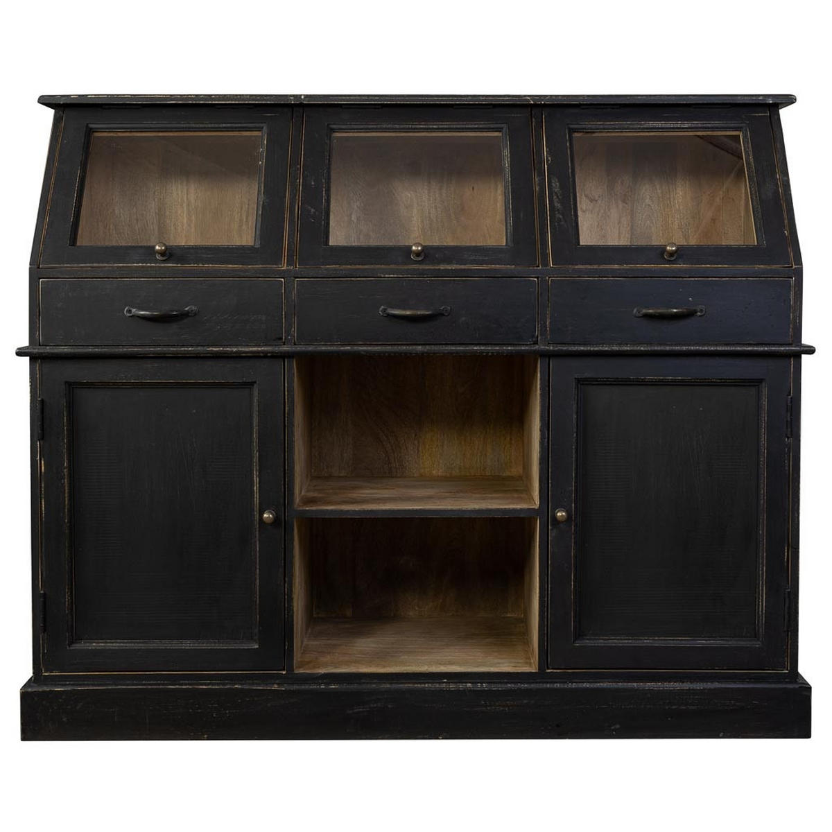 SIDEBOARD aus Holz 129x45x106 cm - Schwarz, Holz (129/106/45cm) - Wanderlust