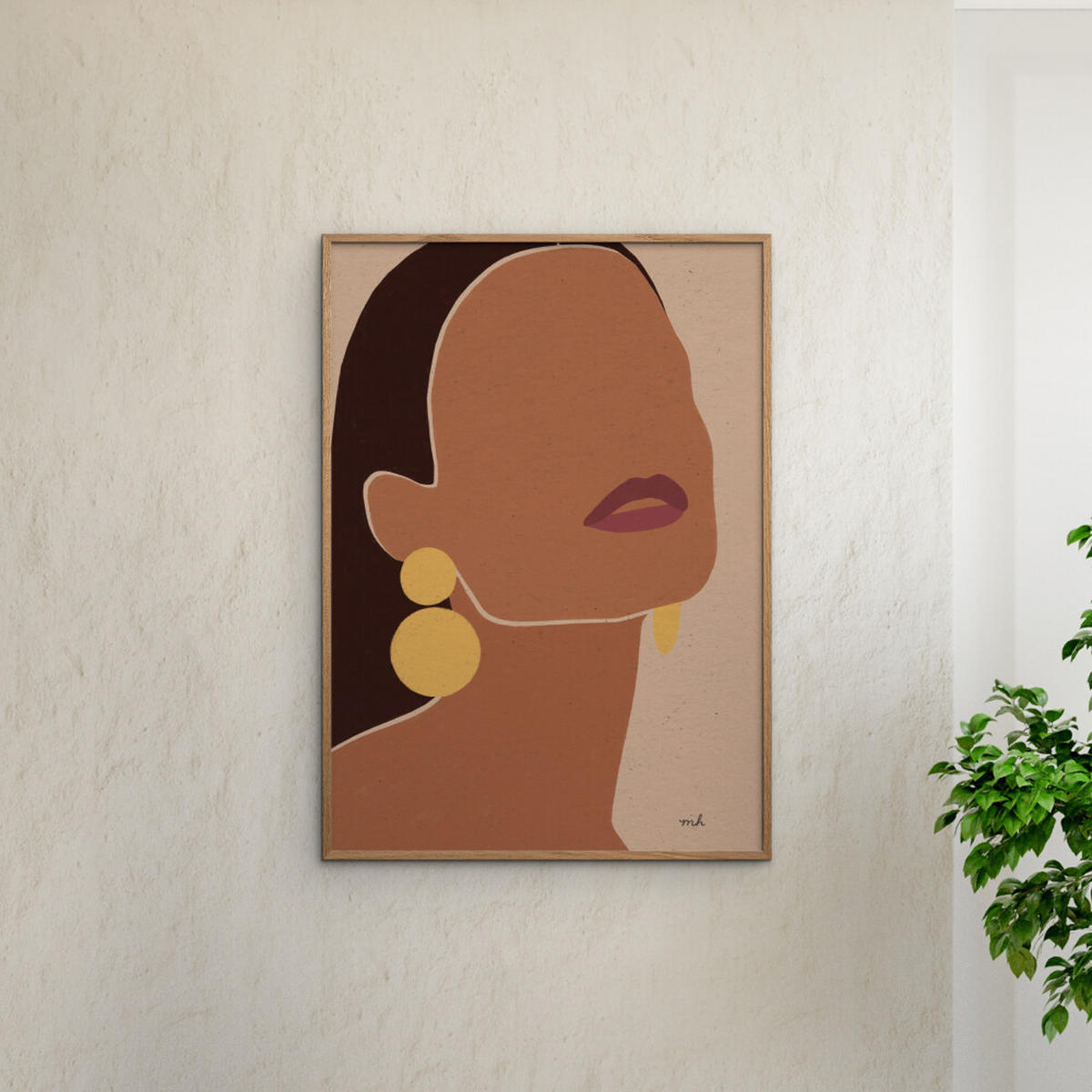 POSTER mit Rahmen Wild Apple - Summer Glow - Eichefarben/Braun, Holz/Papier (30/40cm) - Poster&Frame
