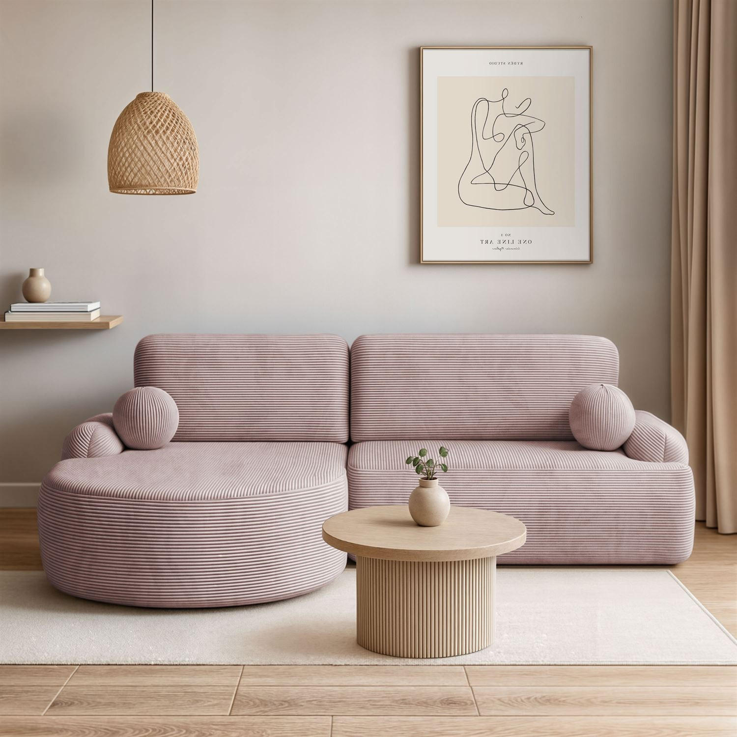 ECKSOFA CLEO II mit Schlaffunktion Version Linke Poso 145 - Rosa, Kunststoff (264/172cm) - Lookway