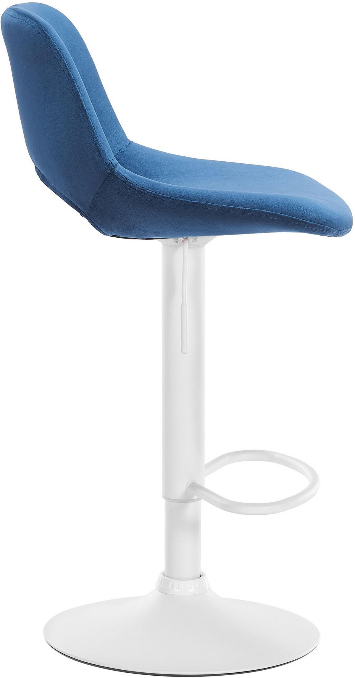 BARHOCKER 2er Set Samt blau - Blau/Weiß, Textil/Metall (42/86/46cm) - CLP