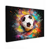 LEINWANDBILD Fußball - Farbe - Farben - Schwarz - Weiß Groß 140x90 cm - Weiß, Textil (140/90cm) - MuchoWow
